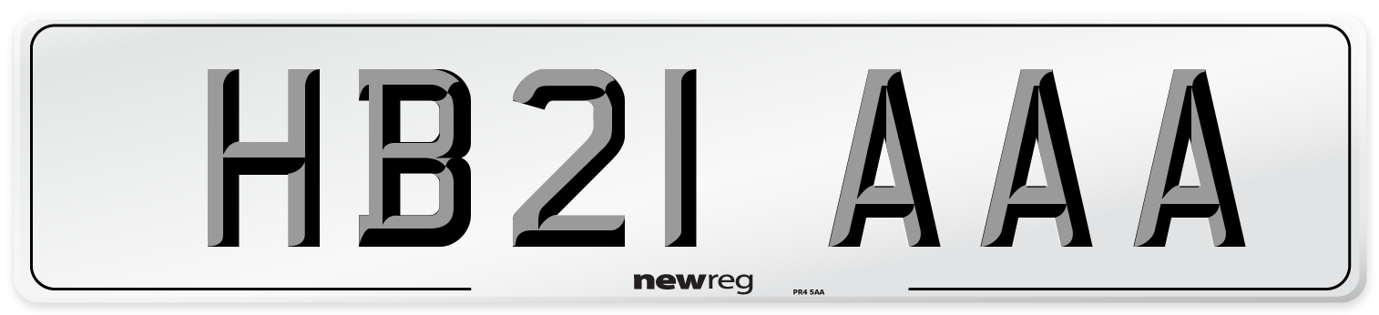 HB21 AAA Number Plate from New Reg